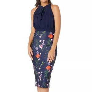Ted Baker London Blue Floral Midi Dress
